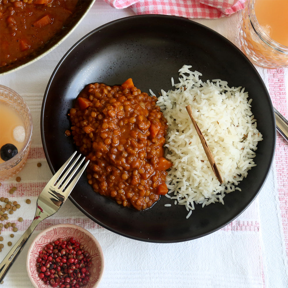 Lentil Curry (served with cardamom infused basmati rice)